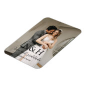 Natasha Foto Monogram Moderne bruiloft Magneet (Linkerzijde)