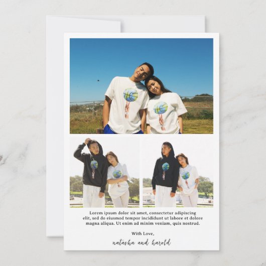 Natasha Foto Monogram Moderne bruiloft Save The Date (Achterkant)