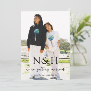 Natasha Foto Monogram Moderne bruiloft Save The Date