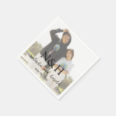 Natasha Foto Monogram Moderne bruiloft Servet (Hoek)