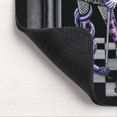 Natasha Gothic Pink Tattoo Angel Mousepad Muismat (Hoek)