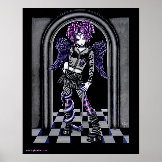 Natasha Gothic Tattoo Angel Poster (Voorkant)