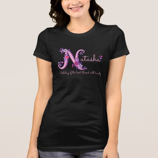 Natasha meisjes noemen monogram shirt (Voorkant)