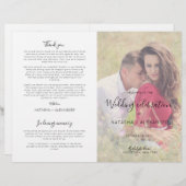 Natasha Modern Photo Wedding Ceremony Program (Voorkant / Achterkant)