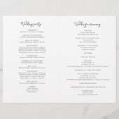 Natasha Modern Photo Wedding Ceremony Program (Achterkant)