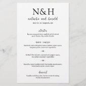 Natasha Monogram Modern Trouwmenu Flyer (Voorkant)