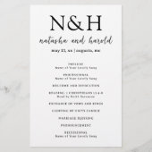 Natasha Monogram Modern Wedding Programma Flyer (Voorkant)
