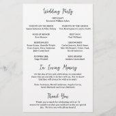 Natasha Monogram Modern Wedding Programma Flyer (Achterkant)