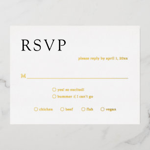 Natasha Monogram Modern Wedding RSVP Kaart