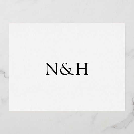 Natasha Monogram Modern Wedding RSVP Kaart (Achterkant)