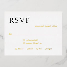 Natasha Monogram Modern Wedding RSVP Kaart