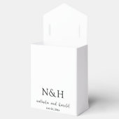 Natasha Monogram Moderne bruiloft Bedankdoosjes (Geopend)