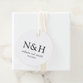 Natasha Monogram Moderne bruiloft Bedankjes Labels (In situ)