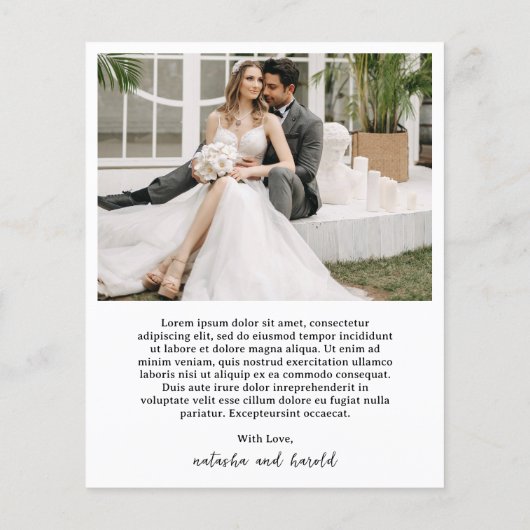 Natasha Monogram Moderne bruiloft Bedankt Card (Achterkant)