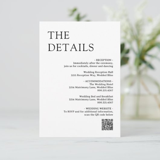 Natasha Monogram Moderne bruiloft Informatiekaartje (Staand voorkant)