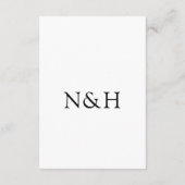 Natasha Monogram Moderne bruiloft Informatiekaartje (Achterkant)