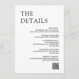 Natasha Monogram Moderne bruiloft Informatiekaartje