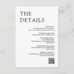 Natasha Monogram Moderne bruiloft Informatiekaartje