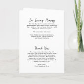 Natasha Monogram Moderne bruiloft Programma (Achterkant)