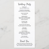 Natasha Monogram Moderne bruiloft Programmakaart (Achterkant)