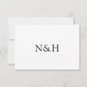 Natasha Monogram Moderne bruiloft RSVP Kaartje (Achterkant)