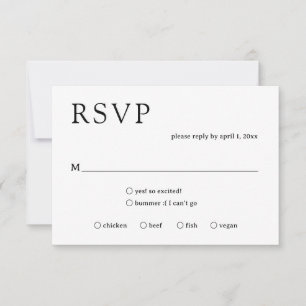 Natasha Monogram Moderne bruiloft RSVP Kaartje