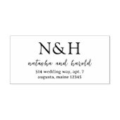 Natasha Monogram Moderne bruiloft Rubberstempel (Afrduk)