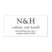 Natasha Monogram Moderne bruiloft Zelfinktende Stempel (Design)
