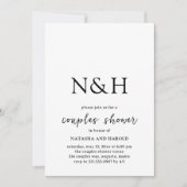 Natasha Monogram Moderne Koppels Douche Kaart (Voorkant)