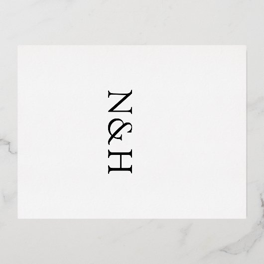 Natasha Monogram Moderne Trouwruimte Kaart (Achterkant)