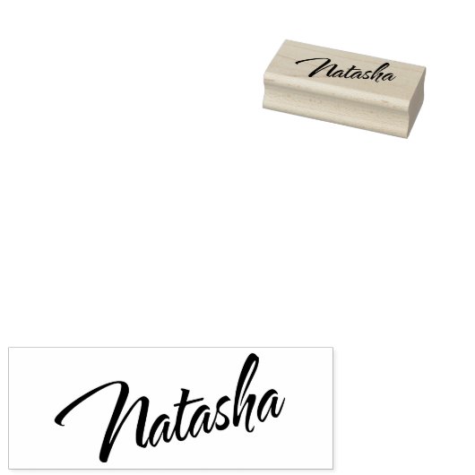 Natasha naam cursief script font rubberstempel (Gestempeld)