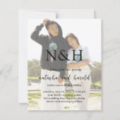 Natasha Photo Monogram Moderne Uitnodiging voor de (Voorkant)