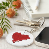 Natasha. Red heart wax seal met de naam Natasha Sleutelhanger (Voorkant Rechts)
