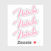 Natasha roze cursieve letters x3 sticker (Vel)