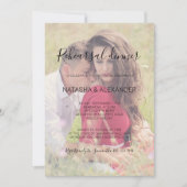 Natasha Rustic Calligraphy Photo Rehearsal Dinner Kaart (Voorkant)