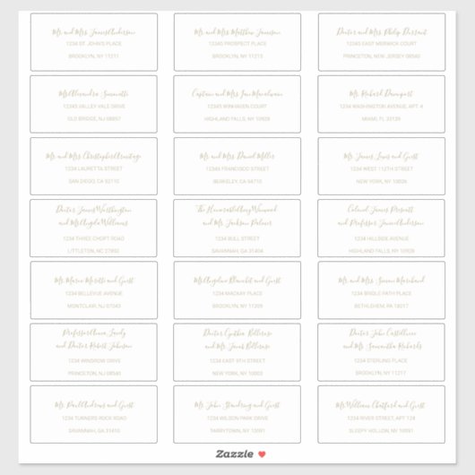 Natasha Simple Black White Guest Adresetiketten Sticker (Vel)