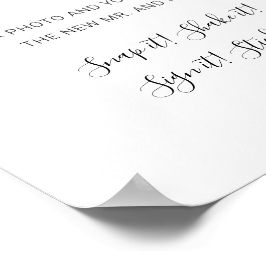 Natasha Simple Photo Guest Book Wedding Sign Poster (Hoek)