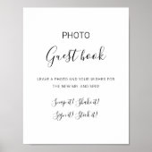 Natasha Simple Photo Guest Book Wedding Sign Poster (Voorkant)