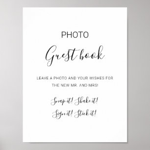 Natasha Simple Photo Guest Book Wedding Sign Poster