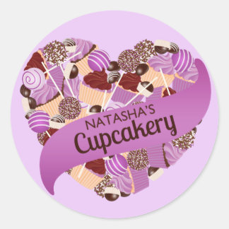 Natasha's Cupcakery Paarse Stickers
