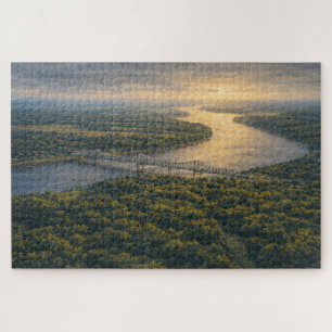 Natchez aan de rivier   Landschap in Mississippi   Legpuzzel