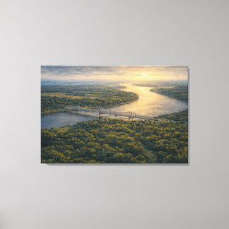 Natchez aan de rivier | Landschapskunst | Opgespan Canvas Afdruk