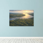 Natchez aan de rivier | Landschapskunst | Opgespan Canvas Afdruk (Insitu (Houten vloer))
