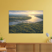 Natchez aan de rivier | Landschapskunst | Opgespan Canvas Afdruk (Insitu (Woonkamer))