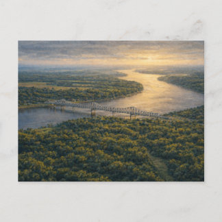 Natchez aan de rivier | Mississippi-rivieransichtk Briefkaart