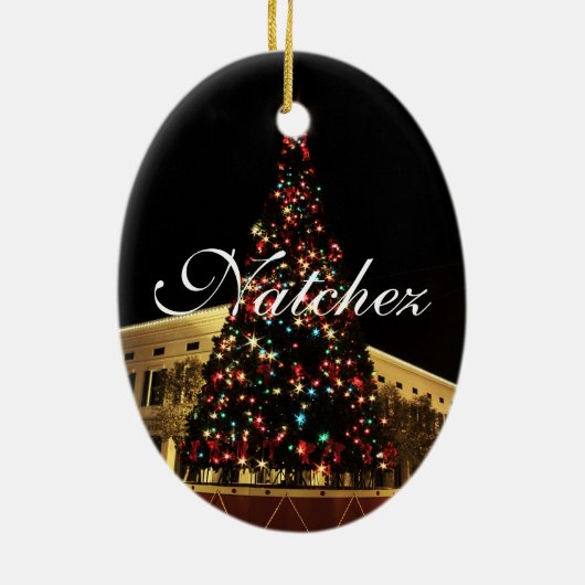 Natchez kerstboomversiering keramisch ornament (Achterkant)