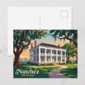 Natchez Mississippi Briefkaart (Voorkant / Achterkant)