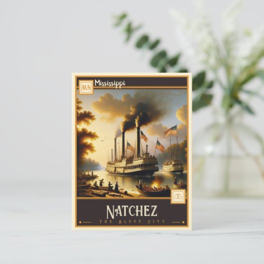 Natchez, Mississippi |  Briefkaart (Staand voorkant)