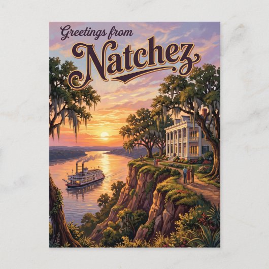 Natchez Mississippi Briefkaart (Voorkant)