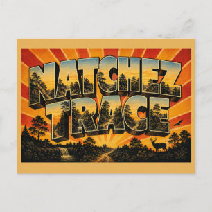 Natchez Trace Mississippi Verzonken Weg Waterval  Briefkaart